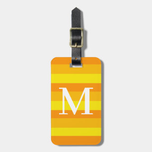 Monogram Orange Tritone Striped Luggage Tag