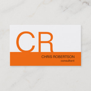 Monogram Orange White Consultant Carte de visite