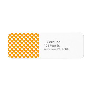 Monogram Orange White Trendy Fun Polka Dot Pattern