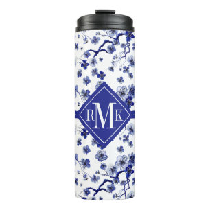 Monogram   Oriental Sakura Branch Pattern Thermal Tumbler
