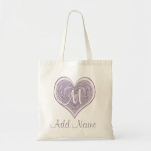 Monogram Ornamental Heart Tote Bag