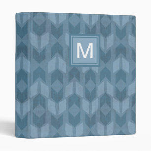 Monogram Outdoor Geo Step Blue Arrow Pattern Binder