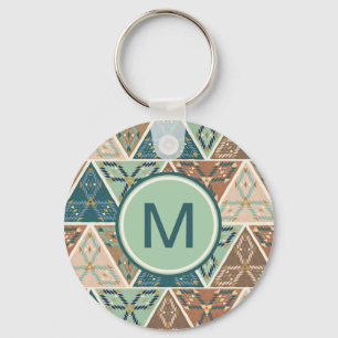 Monogram   Outdoor Geo Step   Geometric Pattern Keychain