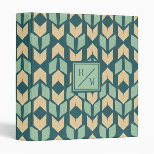 Monogram   Outdoor Geo Step   Geometric Teal Arrow Binder