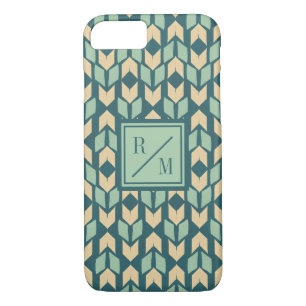 Monogram   Outdoor Geo Step   Geometric Teal Arrow iPhone 8/7 Case