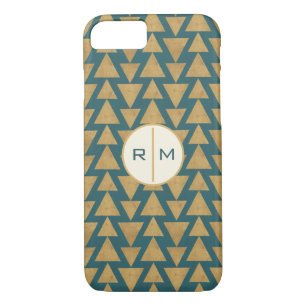 Monogram   Outdoor Geo Step   Gold & Dark Teal Pat Case-Mate iPhone Case