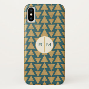 Monogram   Outdoor Geo Step   Gold & Dark Teal Pat Case-Mate iPhone Case