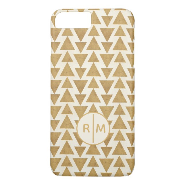 Monogram | Outdoor Geo Step | Gold Geometric Patte Case-Mate iPhone Case (Back)