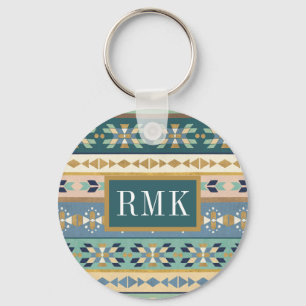 Monogram   Outdoor Geo Step   Indian Pattern Keychain