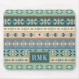 Monogram   Outdoor Geo Step   Indian Pattern Mouse Pad