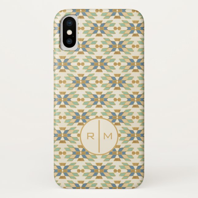 Monogram | Outdoor Geo Step | Tribal Pattern Case-Mate iPhone Case (Back)