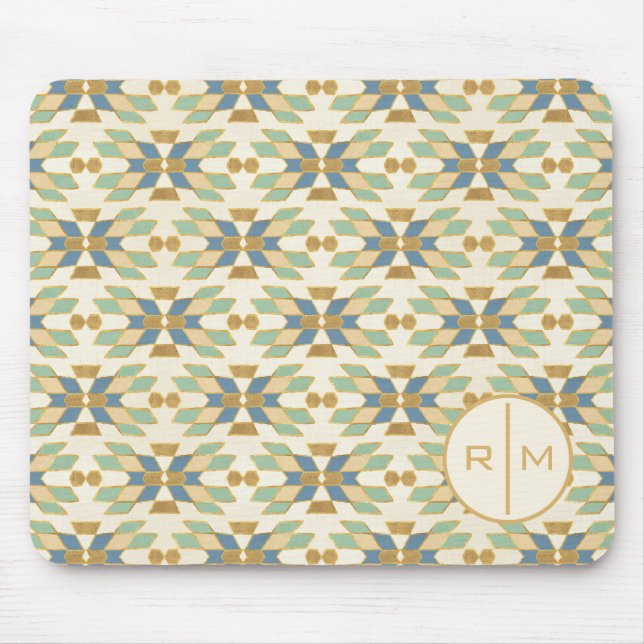 Monogram | Outdoor Geo Step | Tribal Pattern Mouse Pad (Front)