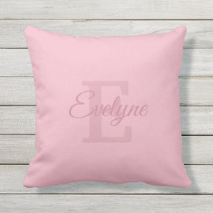 Monogram Outdoor Template Initial Letter E Script Outdoor Pillow