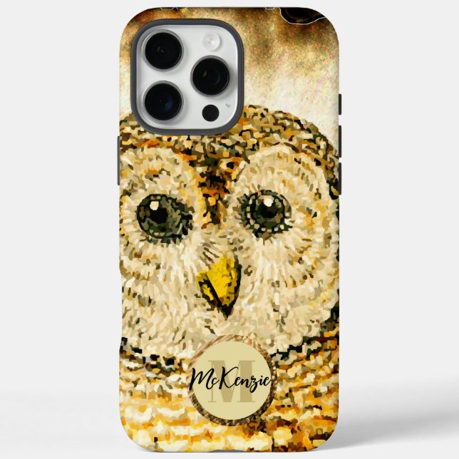 Monogram Owl Personalize  Case-Mate iPhone Case (Back)