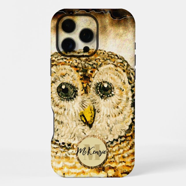 Monogram Owl Personalize  iPhone Case (Back)