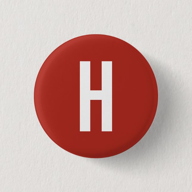 Monogram Own Name Initial Minimalist Brick Red 1 Inch Round Button (Front)