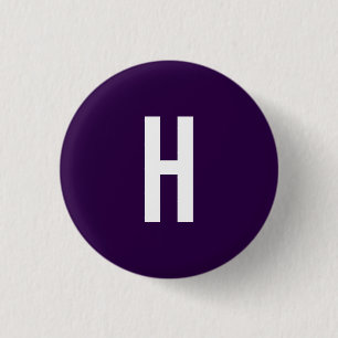 Monogram Own Name Initial Minimalist Midnight Blue 1 Inch Round Button