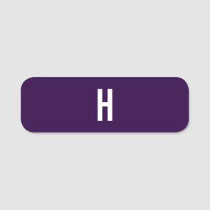 Monogram Own Name Initial Minimalist Midnight Blue Tag