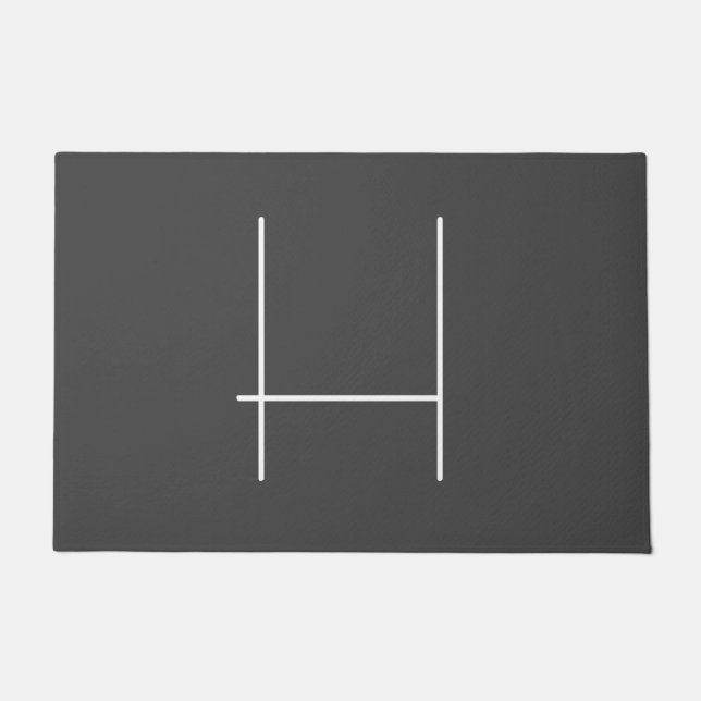 Monogram Own Name Initial Modern Minimalist Grey Doormat (Front)