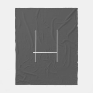Monogram Own Name Initial Modern Minimalist Grey Fleece Blanket