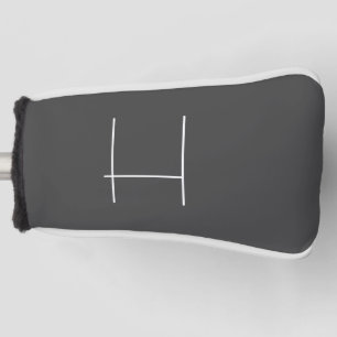 Monogram Own Name Initial Modern Minimalist Grey Golf Head Cover