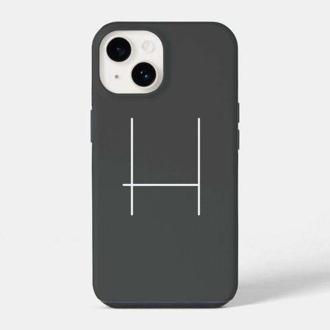 Monogram Own Name Initial Modern Minimalist Grey iPhone Case (Back)