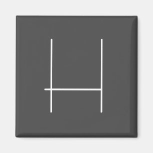 Monogram Own Name Initial Modern Minimalist Grey Magnet