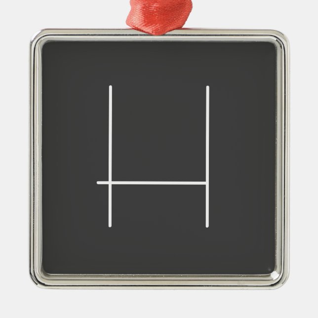 Monogram Own Name Initial Modern Minimalist Grey Metal Ornament (Front)