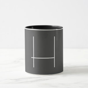 Monogram Own Name Initial Modern Minimalist Grey  Mug