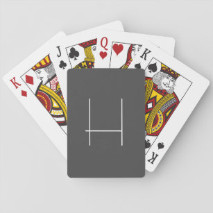Monogram Own Name Initial Modern Minimalist Grey Playing Cards