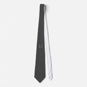 Monogram Own Name Initial Modern Minimalist Grey Tie