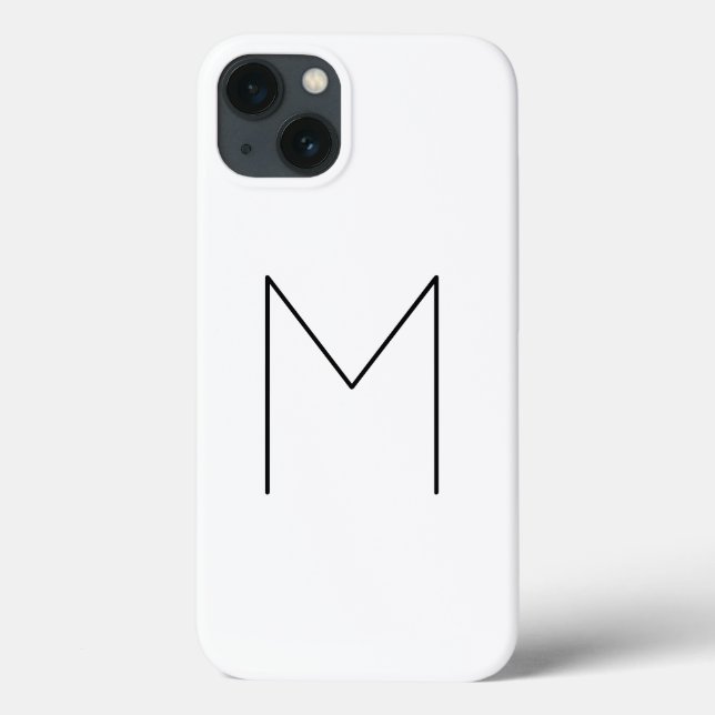 Monogram Own Name Initial Modern Plain Minimalist Case-Mate iPhone Case (Back)