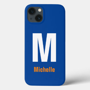 Monogram Own Name Initial Modern Plain Minimalist iPhone 13 Case