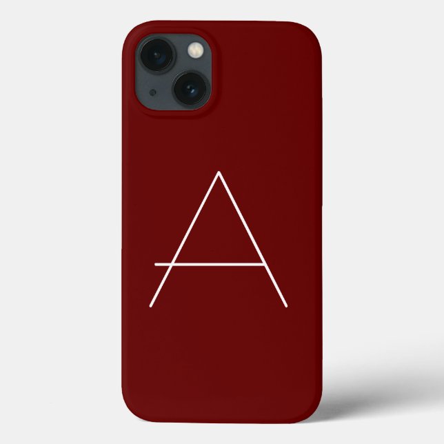 Monogram Own Name Initial Modern Plain Minimalist Case-Mate iPhone Case (Back)