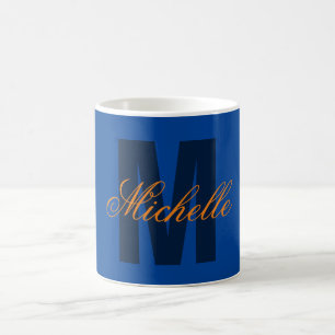 Monogram Own Name Initial Modern Plain Minimalist Coffee Mug