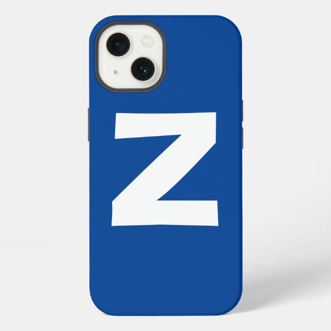 Monogram Own Name Initial Modern Plain Minimalist iPhone Case (Back)