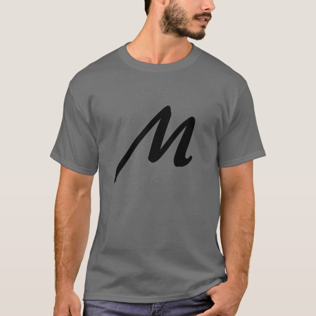 Monogram Own Name Initial Modern Plain Minimalist T-Shirt (Front)