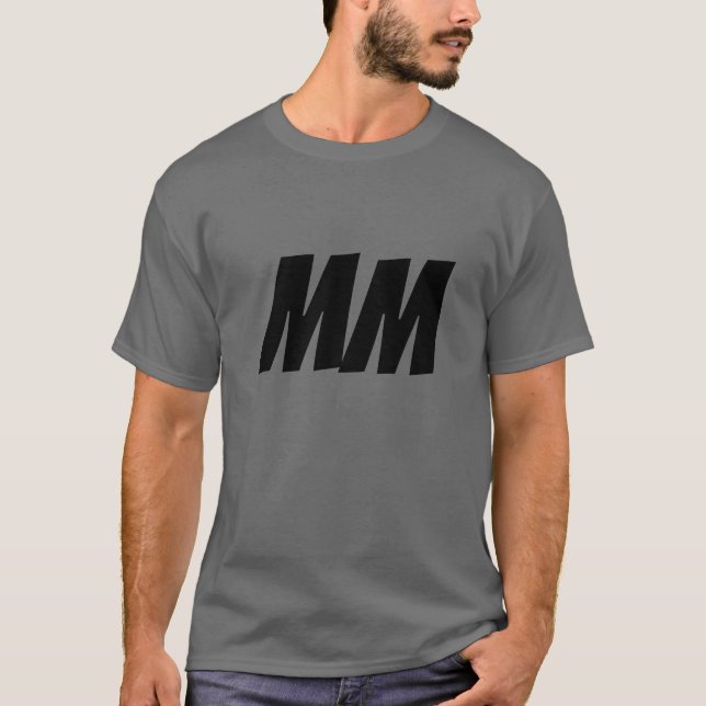 Monogram Own Name Initials Modern Plain Minimalist T-Shirt (Front)