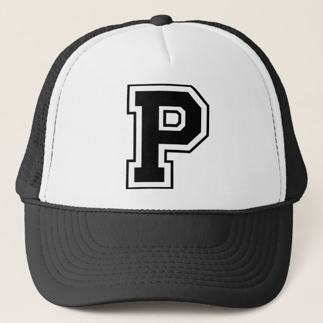 Monogram "P" Initial Trucker Hat (Front)