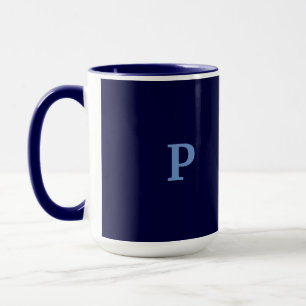 Monogram P Navy Blue Combo Mug