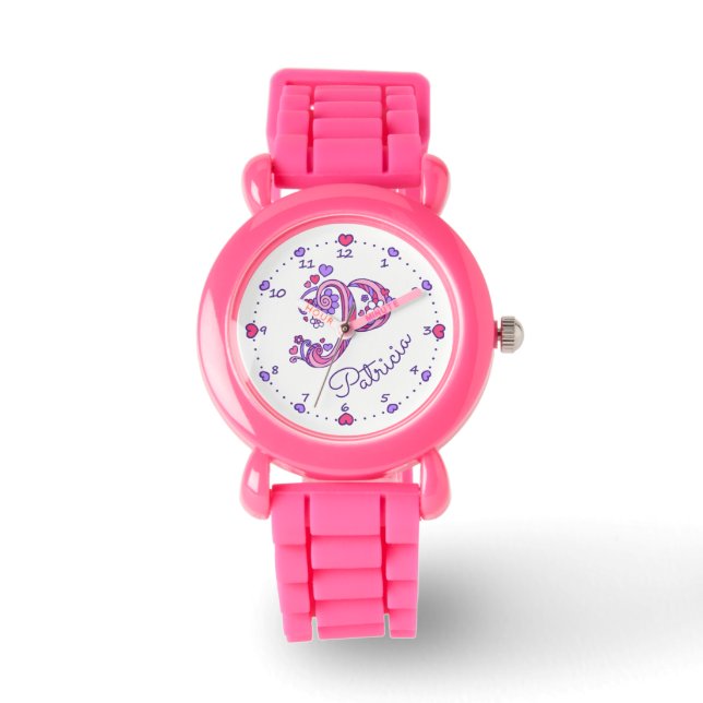 Monogram P personalized girls name patricia watch (Front)