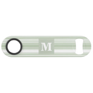 Monogram pale green stripes speed bottle opener
