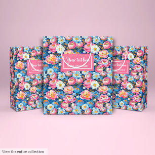 Monogram pastel colours watercolor gift packaging medium gift bag