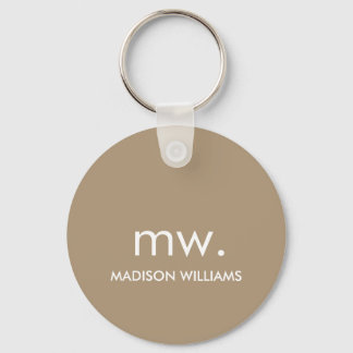 Monogram Pastel Elegant Stylish Modern Minimalist Keychain
