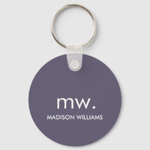 Monogram Pastel Elegant Stylish Modern Minimalist Keychain