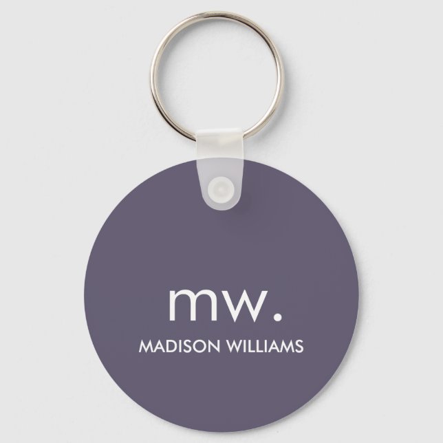 Monogram Pastel Elegant Stylish Modern Minimalist  Keychain (Front)