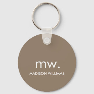 Monogram Pastel Elegant Stylish Modern Minimalist Keychain