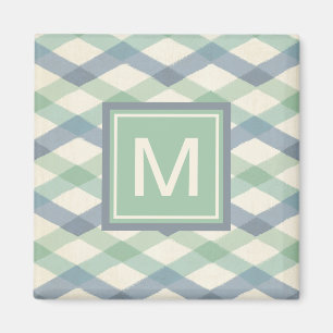 Monogram   Pastel Geometric Pattern Magnet