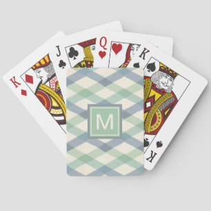 Monogram   Pastel Geometric Pattern Playing Cards