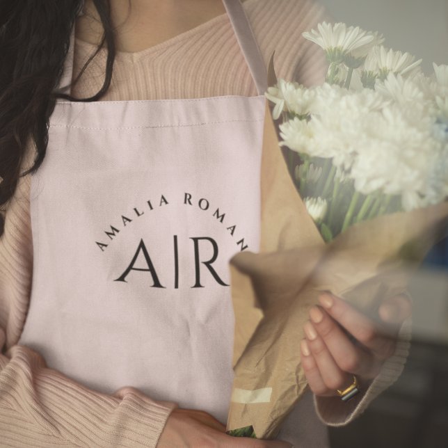 Monogram Pastel Pink Personalized Apron (Creator Uploaded)